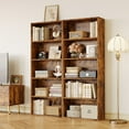thumbnail image 2 of IRONCK 5-Shelf Bookcase, Set of 2 Free Standing Wood Bookshelf for Home Office, Brown, 2 of 6