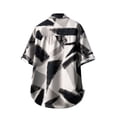 thumbnail image 6 of BLTIBY Men's Summer Beach Outfits 2 Piece Printed Short Sleeve Button Shirts and Drawstring Shorts Vacation Sets with Pockets Lightweight Black XXL, 6 of 8