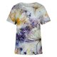 thumbnail image 5 of Blusa informal de manga corta con cuello redondo y estampado de verano a la moda para mujer Pompotops  hfajkhk134825, 5 of 5