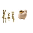 thumbnail image 1 of Escultura De Figura Familiar De Conejo Y Estatua De Animal En Miniatura, Centro De Mesa, Decoración Creativa Para El Hogar, Armario, Estantería, Patio, Oficina, Colecciones., 1 of 8