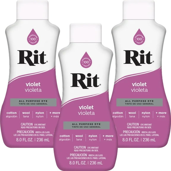 Rit Dye Liquid 8oz-Violet-Multipack Of 3