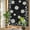 Black, variant on Black Daisy Flower Window Privacy Film, Farmhouse Floral Summer Country Stained Glass Rainbow Film Decorative Window Clings, Static Cling Sun Blocking Stickers 19.6" x 39.3"