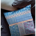thumbnail image 2 of Flower Castle Patchwork Faux Suede Fabric Throw Pillow in Blue and Yellow 20x20, 2 of 7