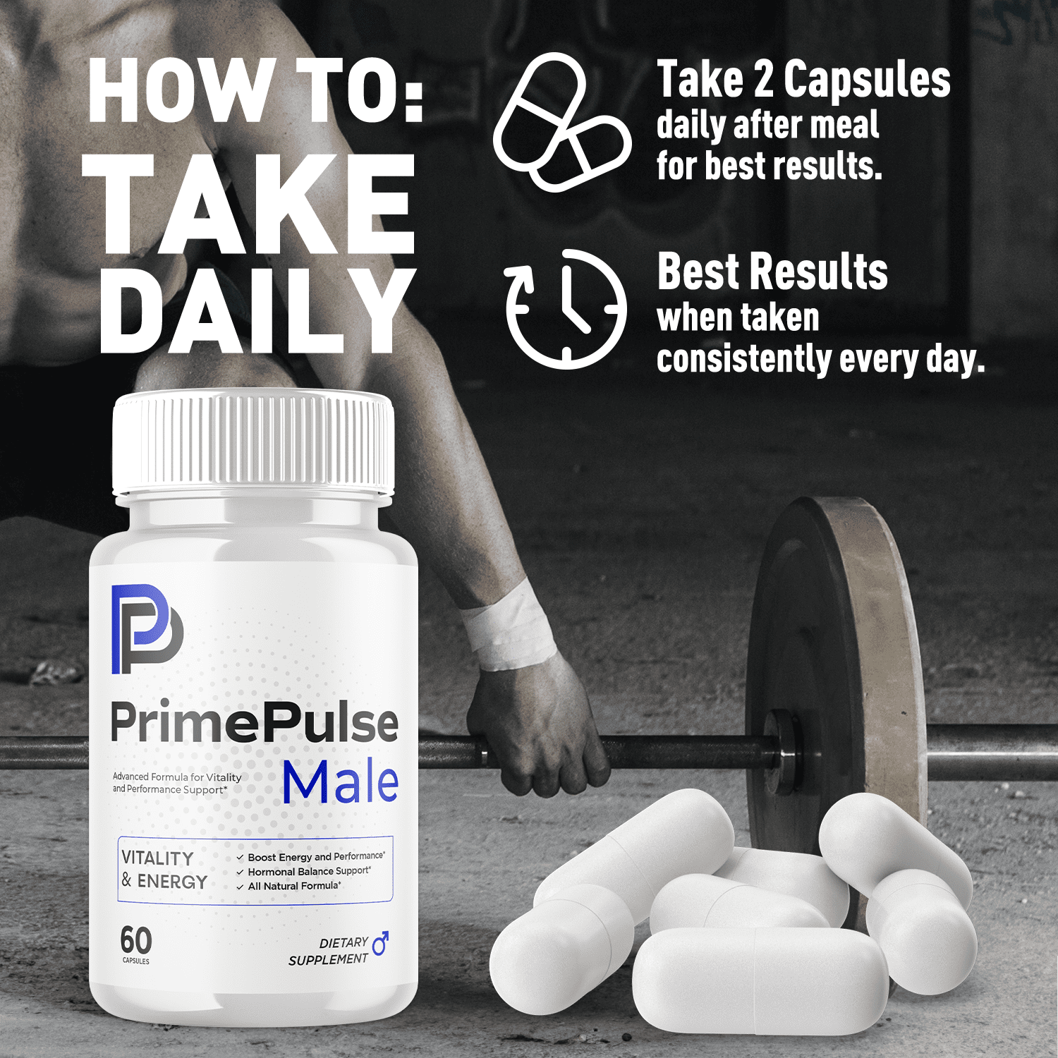 Prime Pulse Advanced Formula Pills All Natural Vitamin Supplement PrimePulse 300 Capsules