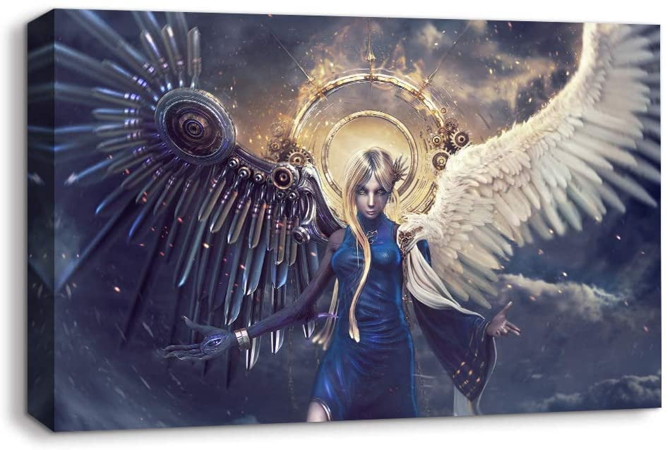 wall26 Canvas Wall Art Angel and Dragon Pictures Home Wall Decorations