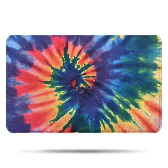 Colorful Tie Dye Pattern Bathroom Rugs Mat,Non Slip Microfiber Bathroom Rug,Rubber Backing,Soft Bathroom Mats for Bathroom Floor,Tub and Shower,17x27in(43x68cm)