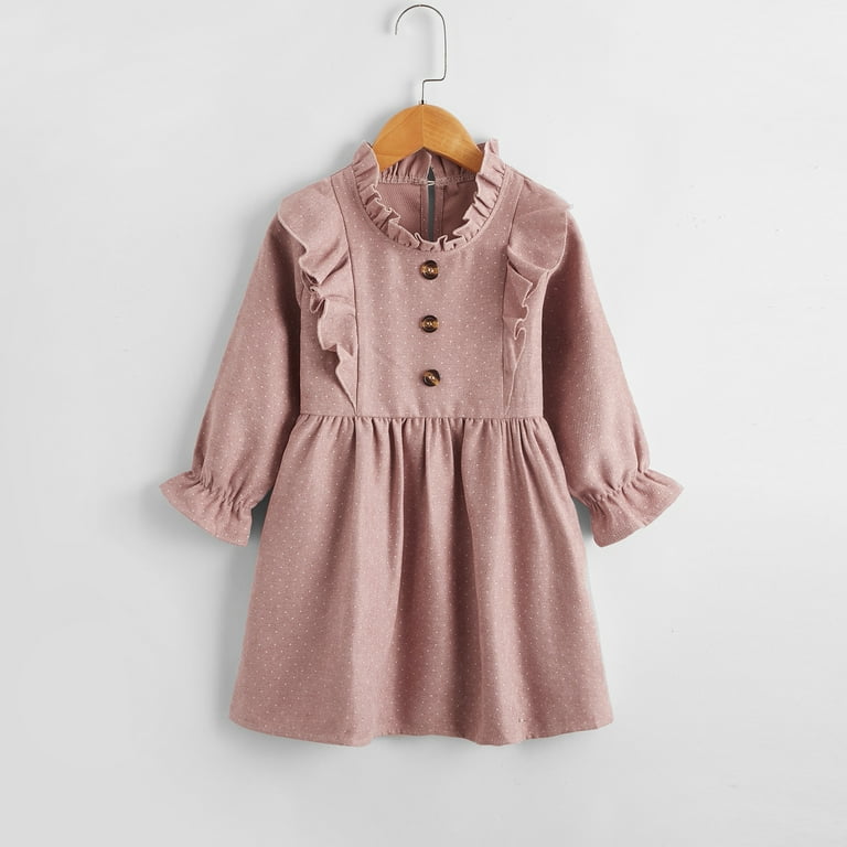 baby girl dress princess autumn cute Baby Girl Autumn Winter Cotton Dress Long Sleeve Solid Color Princess Outfit, Holiday Dress