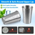 thumbnail image 2 of Paquete de 8 Vasos de Pinta de Acero Inoxidable de 16 Oz, Vaso de Acero Inoxidable, Vaso de Pinta, Vaso de Agua, Apilable, Reutilizable, Sin, 2 of 8