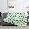 thumbnail image 2 of Zufioo Cartoon Crocodile Print Horizontal Flannel Blanket, Anti-wrinkle, Anti-shrinkage, Anti-allergic Plush Blanket, Household Items Suitable for Bedroom-60"x50", 2 of 6