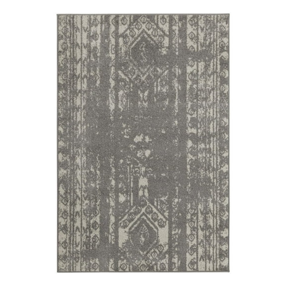 Unique Loom Lennon Collection Area Rug - Zal (4' 1" x 6' 1" Rectangle Gray and Ivory)
