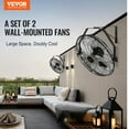 thumbnail image 3 of VEVOR 18-inch Wall Mount Fan, 2-Pack, Waterproof, 3-Speed, High Velocity, Up to 4000 CFM - Ideal for Indoor, Commercial, Residential Use in Warehouses, Greenhouses, Workshops, Basements, Garages, 3 of 12
