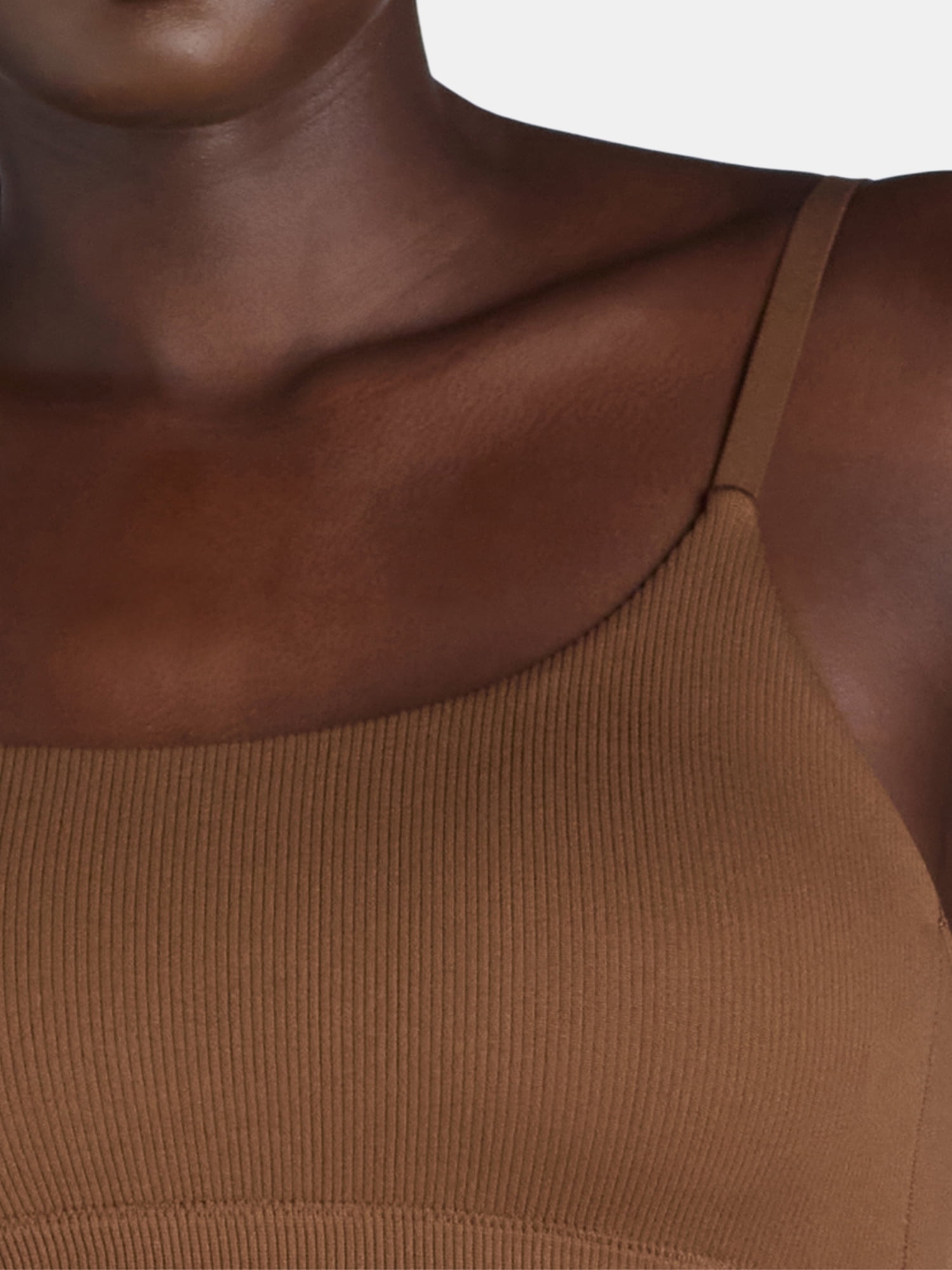 No Boundaries Seamless Ribbed Cami Bralette, Women’s and Women’s Plus, Sizes XS-3XL