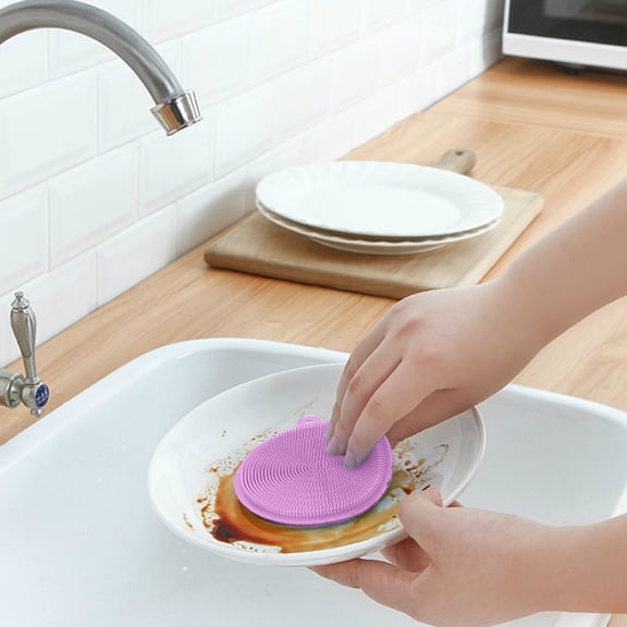 YIMWNYI Silicone Dishwashing Brush, Durable Odorless Kitchen Cleaning Tool, Stain Removing Scrubber for Pots, Dishes, and Countertops, Easy to Clean, Space-Saving Storage