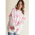 thumbnail image 6 of Women's Sachet Pink Oversized Star Pattern Sweater – Cozy Casual Winter Style for Daily Wear [ZhiHiMeRi] | L, 6 of 12