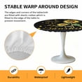 thumbnail image 2 of Elastic Fitted Round Tablecloth, Sunflower Waterproof Stretch Table Cover for 36"-44" Tables, Vintage Botanical Washable Outdoor Tablecloths for Patio, Picnic, Camping, 2 of 9