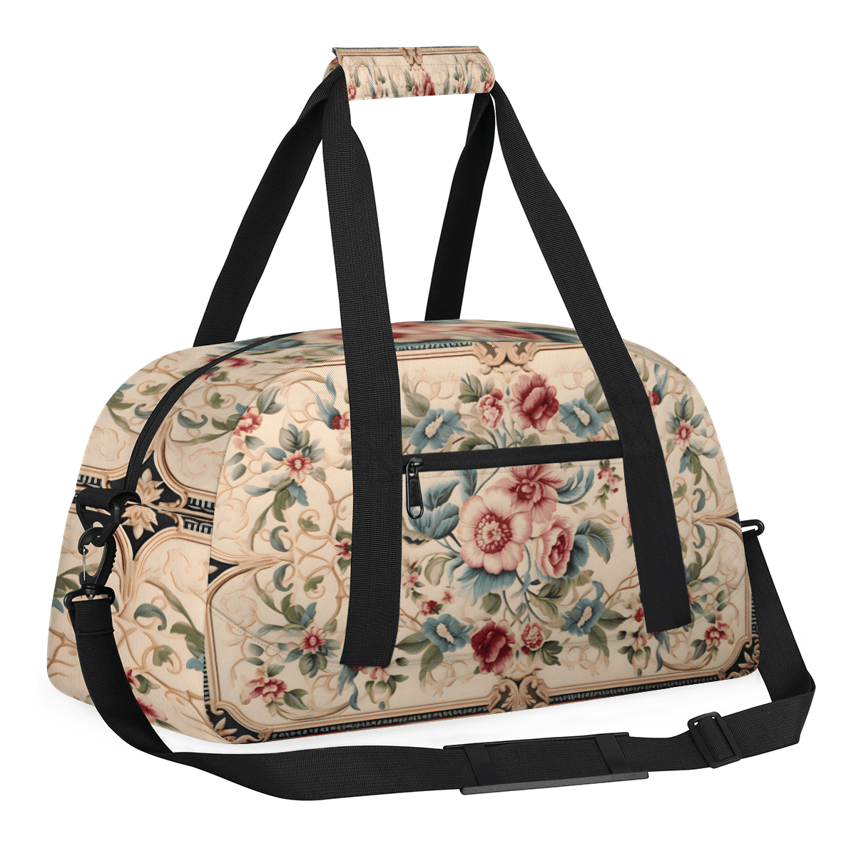 Herdesigns Sports Duffle Bags Travel Duffle Bag Gym Bag Vintage Floral Boho Weekender Travel Bag Waterproof Overnight Bag Carry On Travel Tote Bag Dance Bags