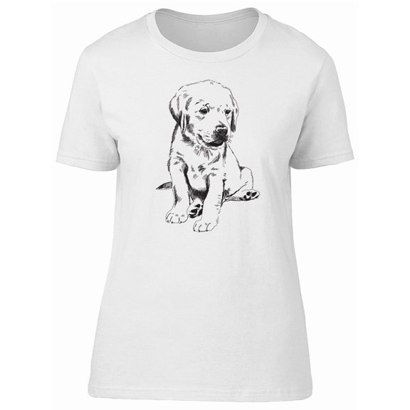 Cute Labrador Puppy In Sketch Tee Women's -Image by Shutterstock