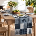 thumbnail image 3 of Burlap Table Runner 36 Inches Long, Stitching Plaid Tree Deer Non-Slip Kitchen Table Runners for Dining Room Everyday Use Party Table Decorations Natural Forest Scenery, 3 of 9