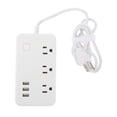 thumbnail image 2 of Tira De Alimentación Contra Sobretensiones De Múltiples , 3 Puertos De Carga USB, Enchufe Plano Sunnimix regleta, 2 of 8