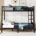thumbnail image 3 of Leumius Full XL Over Queen Bunk Bed, Heavy Duty Metal Bed Frame with Ladder for Adults Teens, Black, 3 of 11