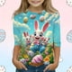 thumbnail image 1 of Blusas y camisas de manga larga con cuello redondo para niños con estampado de día de Pascua, manga 3/4/cuello redondo tres cuartos, camisa inferior y superior para niños, parte superior de poliéster, 1 of 5