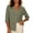 Army Green, variant on Women's V Neck 3/4 Sleeve Button Doen Blouse Crinkle Textured Loose Tunic Shirt Business Casual Commute Top for Daily Vacation Wear White