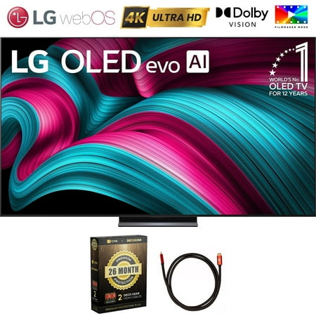 LG 83 Inch Class C5 Series OLED evo 4K UHD Smart webOS TV (2025) Bundle with CPS 26 Month Extended Protection Pack + Deco Gear 6FT Universal 4K HDMI 2.0 Cable