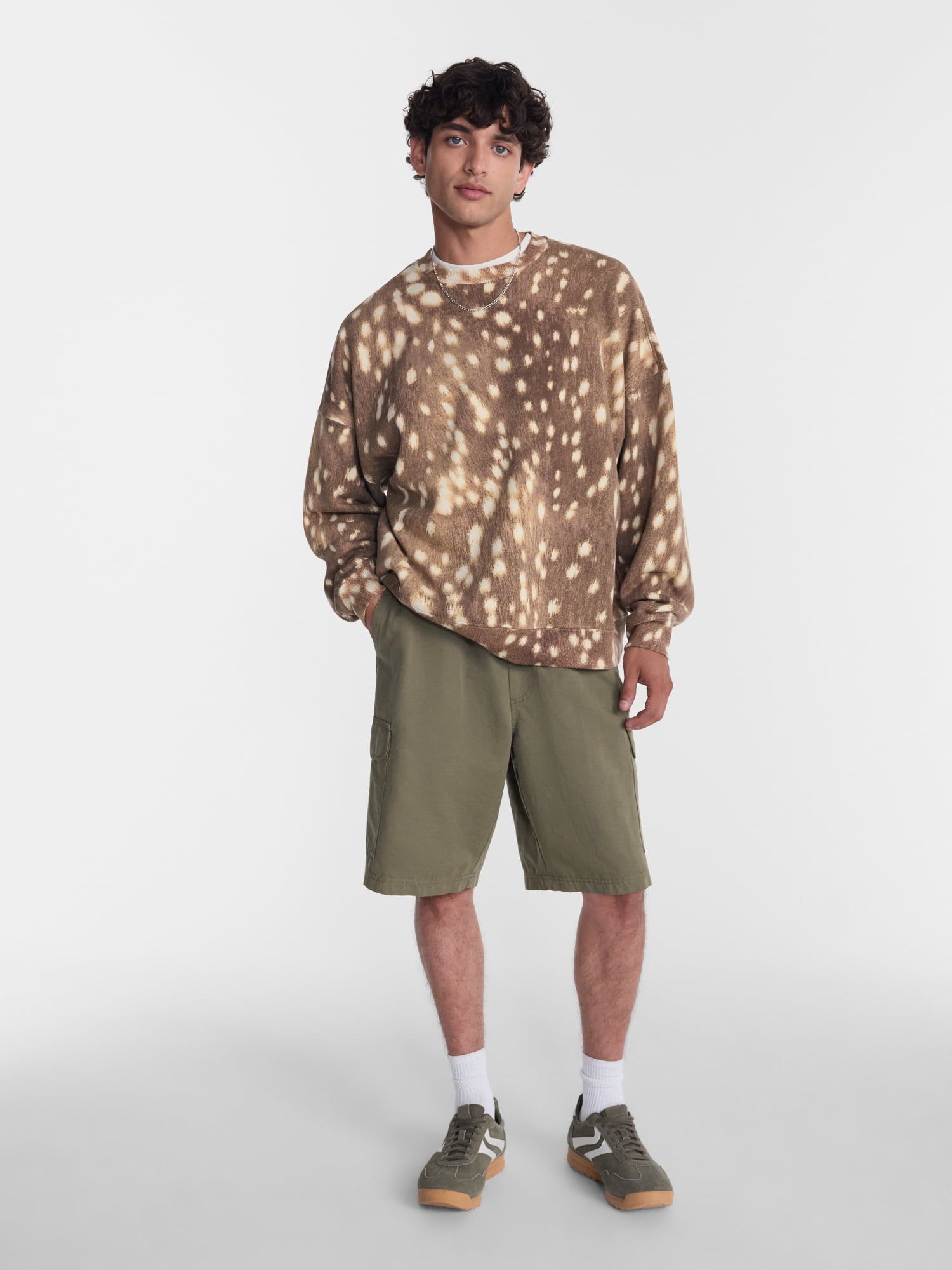 No Boundaries Baggy Fit Twill Cargo Shorts, 10" Inseam, Men's Sizes XS-5XB