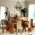 thumbnail image 2 of Gymax 6-Light Orb Chandelier Rustic Vintage Ceiling Lamp w/Bronze Finish Light Fixture, 2 of 10