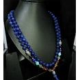 thumbnail image 3 of Natural Beaded Mala Tassel Necklace Blue Lapis Lazuli Round Beads Anniversary Gift Necklace, 3 of 9