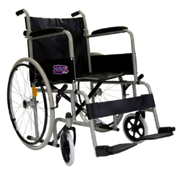 Silla De Ruedas Descansapies Desmontables Respaldo Plegable Gris