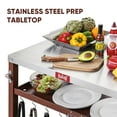 thumbnail image 7 of 3-Shelf Outdoor Grill Table, Grill Cart Pizza Oven Table for Outside, Movable Prep Cart, Indoor & Outdoor Cooking Station, Grill Cart with Wheels, Metal Work Table for Ooni Blackstone Griddle,Coffee, 7 of 7