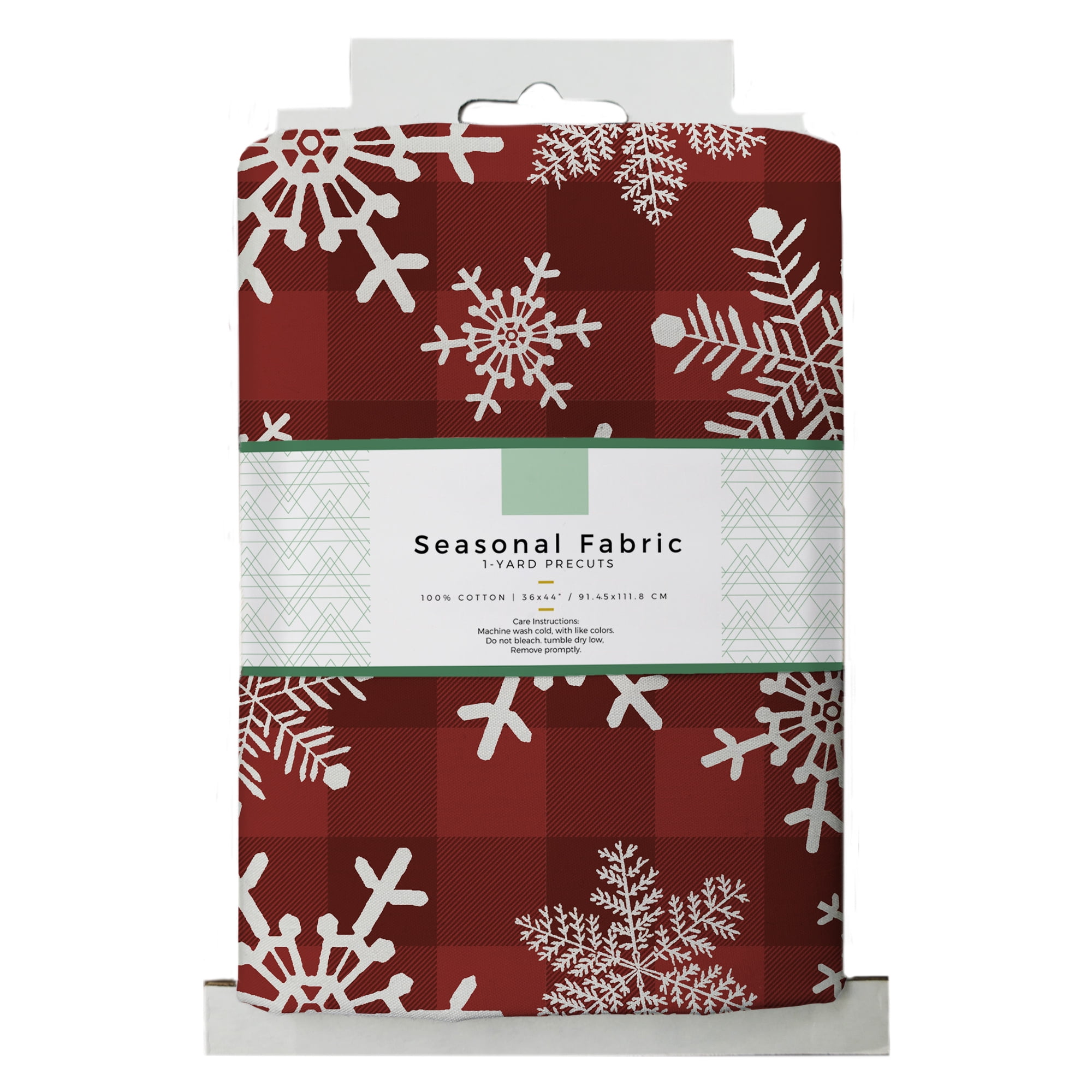 David Textiles 44' x 1 yd Cotton Snowflake Gingham Precut Fabric, Red