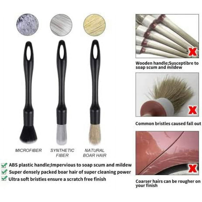Detail Factory Ultra-Soft Detailing Brush Set, Comfortable Grip and  Scratch-Free Cleaning for Exterior, Interior Panels, Emblems, Badges, Gauge