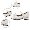 thumbnail image 4 of JIAHONG Little Child Dress Shoes Low Heels Pumps Princess Mary Jane with Pearl and Bow for Wedding Party (Toddler/Little/Big Kids), 4 of 4
