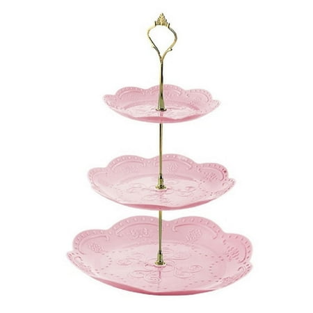 

Sunisery Three Layers Cake Stand Living Room Dessert Fruit Birthday Party Wedding Snack Cupcake Plate