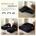 thumbnail image 4 of Muumblus Indoor Double Chaise Lounge Sofa with Cup Holders, 69"W Oversized Deep Seat Cloud Sectional Sofa, Boneless Sleeper Couch Bed, Black Corduroy, 4 of 11
