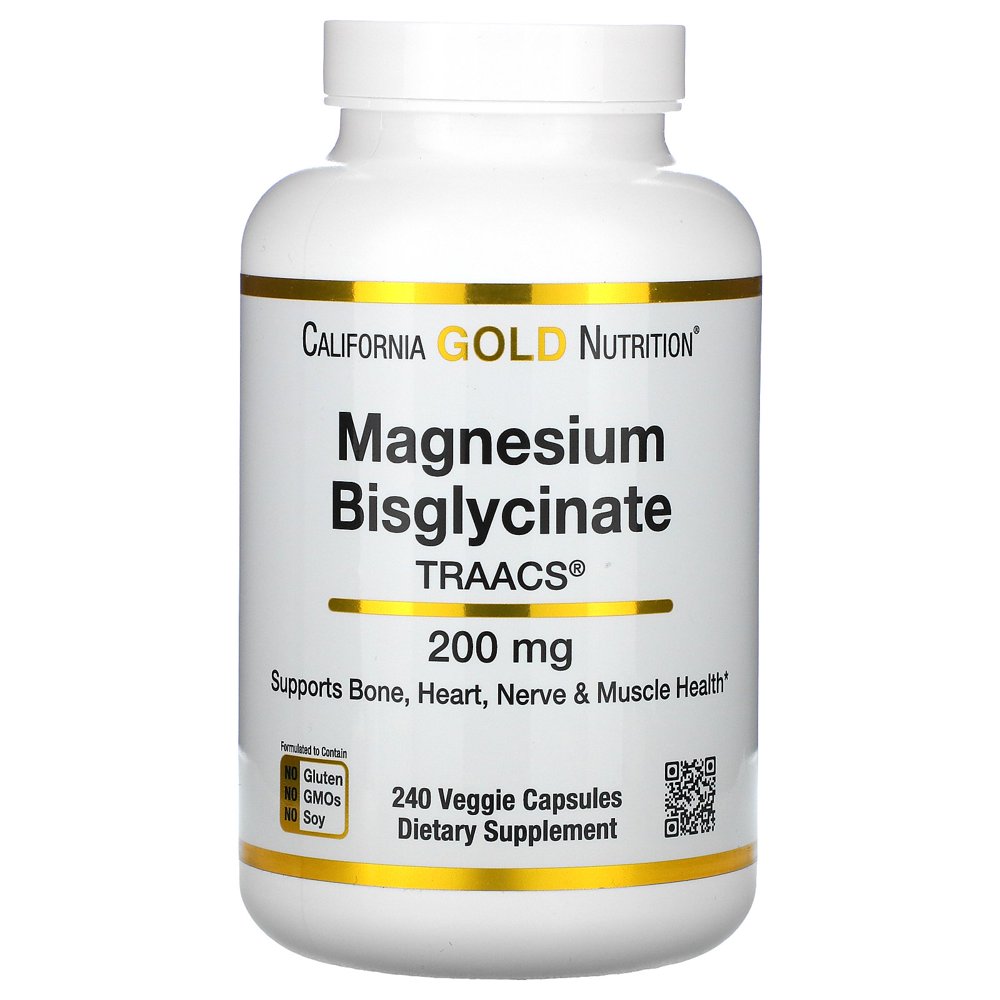California Gold Nutrition Magnesium Bisglycinate, 240 Veggie Capsules