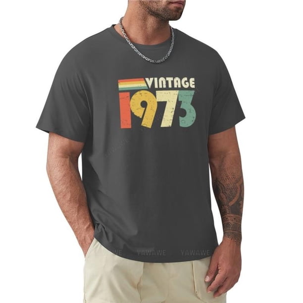 Camiseta de diseño desgastado Vintage para hombre camisa de entrenamiento camisetas de verano regalo de 50 cumpleaños 1973