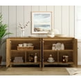 thumbnail image 3 of WAMPAT Sideboards Buffet Cabinets, 70.8" Wide Wooden Credenza Storage Cabinet with 4 Doors, 2-in-1 Modern Kitchen Accent Cabinets with 6 Compartments for Living Room, Hallway, Oak Brown, 3 of 7