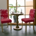 thumbnail image 5 of Chair Covers for Dining Room Set of 6,Merry Christmas White Snowflakes on Red Stretch Seat Protector Removable Washable Chairs Slipcovers for Kitchen Banquet Wedding Hotel,Xmas Celebration, 5 of 6