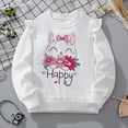 thumbnail image 5 of SONXAHE Toddler Girl's Ruffle Cat Printed Sweatshirt Crewneck Long Sleeve Casual Pullover Daily Sweatshirt,White, 5 of 8