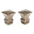 thumbnail image 2 of 2Pcs Curtain Rod Ends Drapery Pole Head for Dia. Drapery Rail 28mm Rod Square Tower#Bronze, 2 of 8