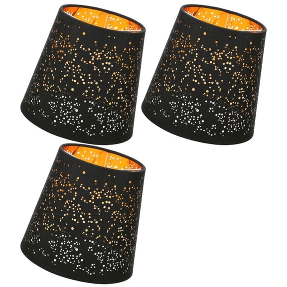 SDFGTstore 3Pieces Small Chandelier Lamp Shades Clip On Bells Lampshade Soft Lighting Home Accessory Floor Lamp Shade Fabric Texture