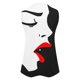thumbnail image 4 of ICHUANYI Clearance Women Fashion Summer Sexy Fold Printed Regular Sleeveless V Neck Button Top(Red, S) ICHUANYI WER2023080913882, 4 of 5