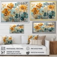 thumbnail image 4 of Designart "Teal Orange botanic particles I" Abstract Botanicals Wall Art Print, 4 of 5