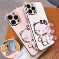 thumbnail image 2 of Hello Kitty Mirror Holder Stand Plating Phone Case For Huawei Mate 10 20 30 40 50 Pro Nova 9 8 7 SE 11 Pro Soft Silicone Cover, 2 of 5