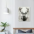 thumbnail image 3 of QZHH  Deer Wall Decor, Young Buck Canvas Art Print, Black and White Rustic Hunting Pictures, Animal Head Paintings for Bathroom Home Rustic Cabin Decor, 3 of 4