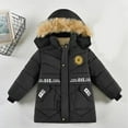 thumbnail image 2 of JSGEK Baby Boys Winter Puffer Jacket Warm Faux Fur Hood Thick Coat Kids Winter Clothes Outerwear Snowsuit Toddler Down Jacket Warm Thick Padded Coat Black 5 Years, 2 of 4