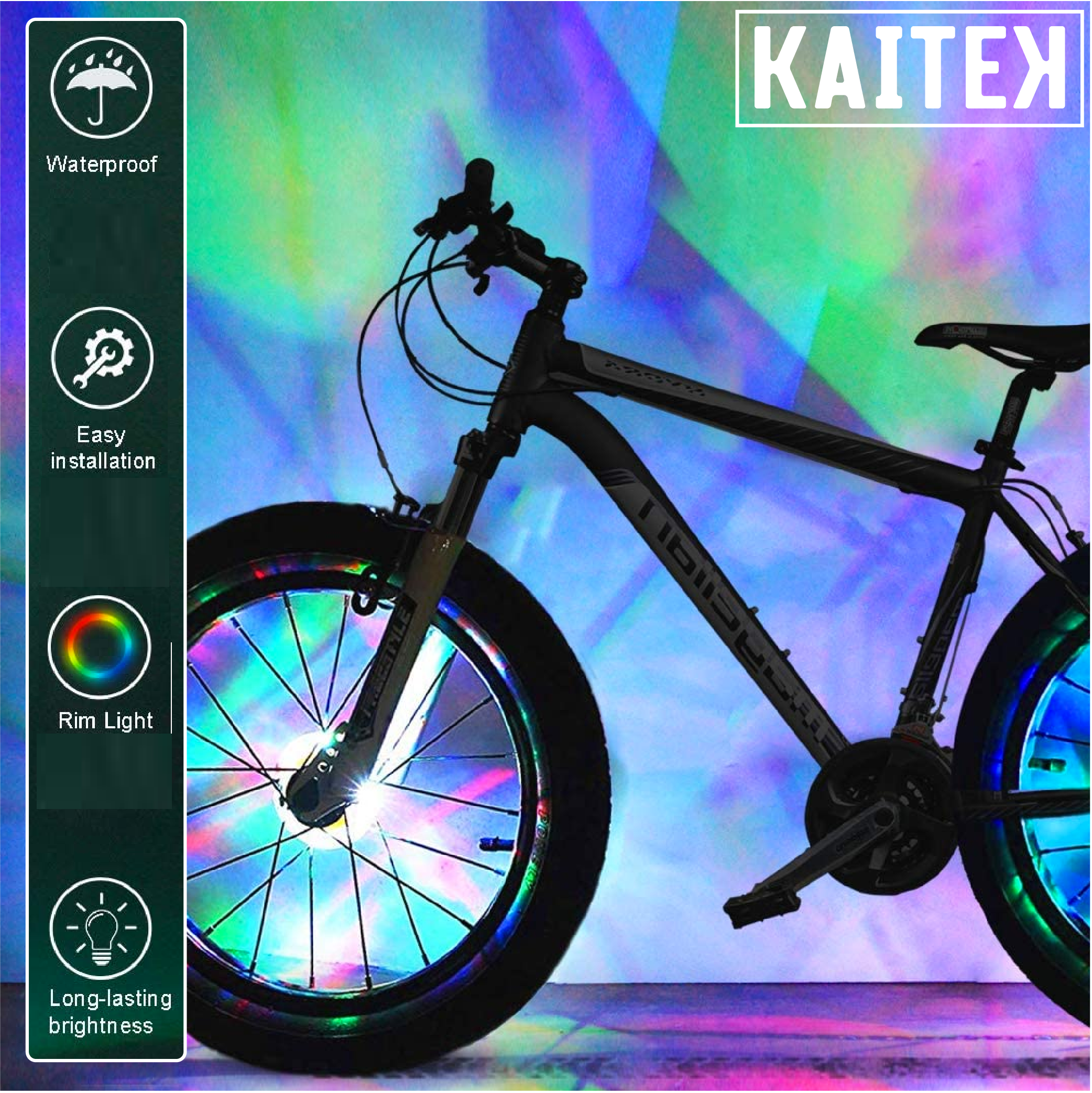 Kaitek LED Bicycle Wheel Accessory 1 - Multicolor Walmart.com